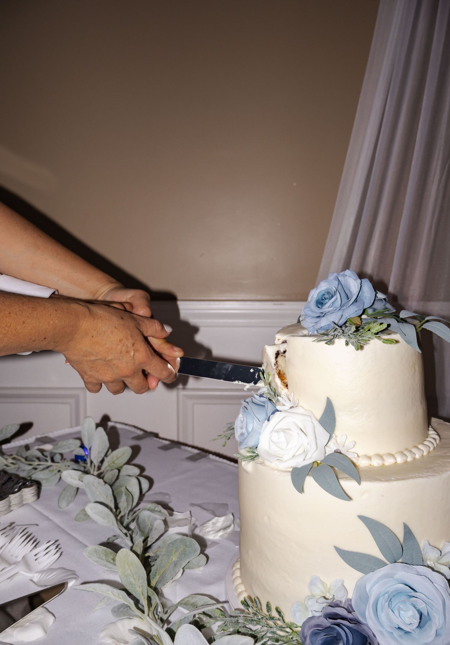 wedding photo, cake cutting