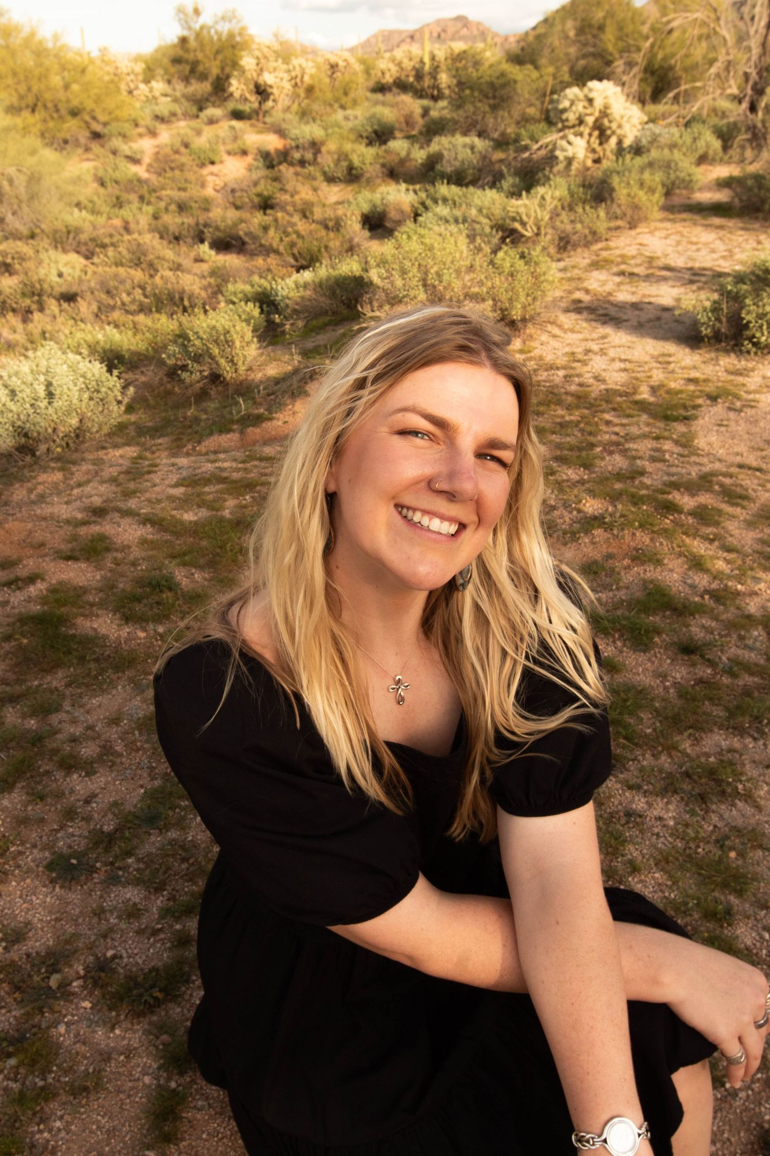 woman smiling for camera