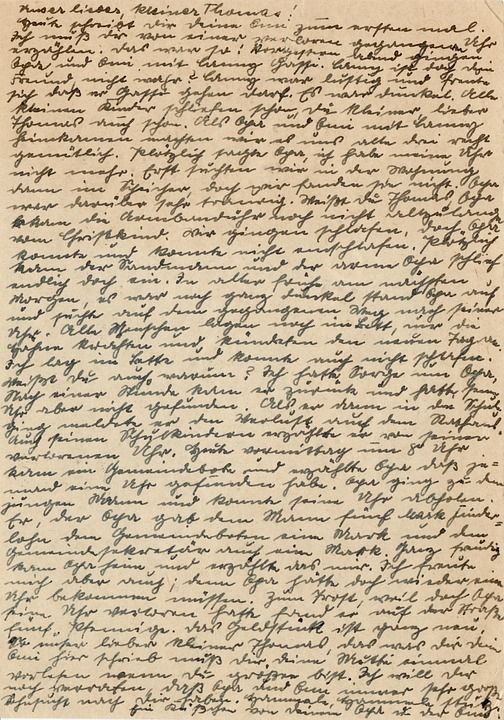 Handwritten letter in German script on aged paper with dense cursive text filling the entire page.