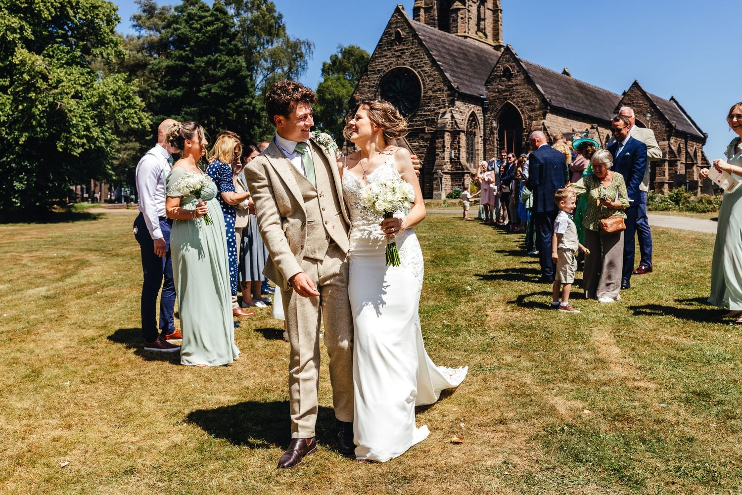 Summer church wedding ceremony in the East Midlands, candid documentary wedding photography with natural light