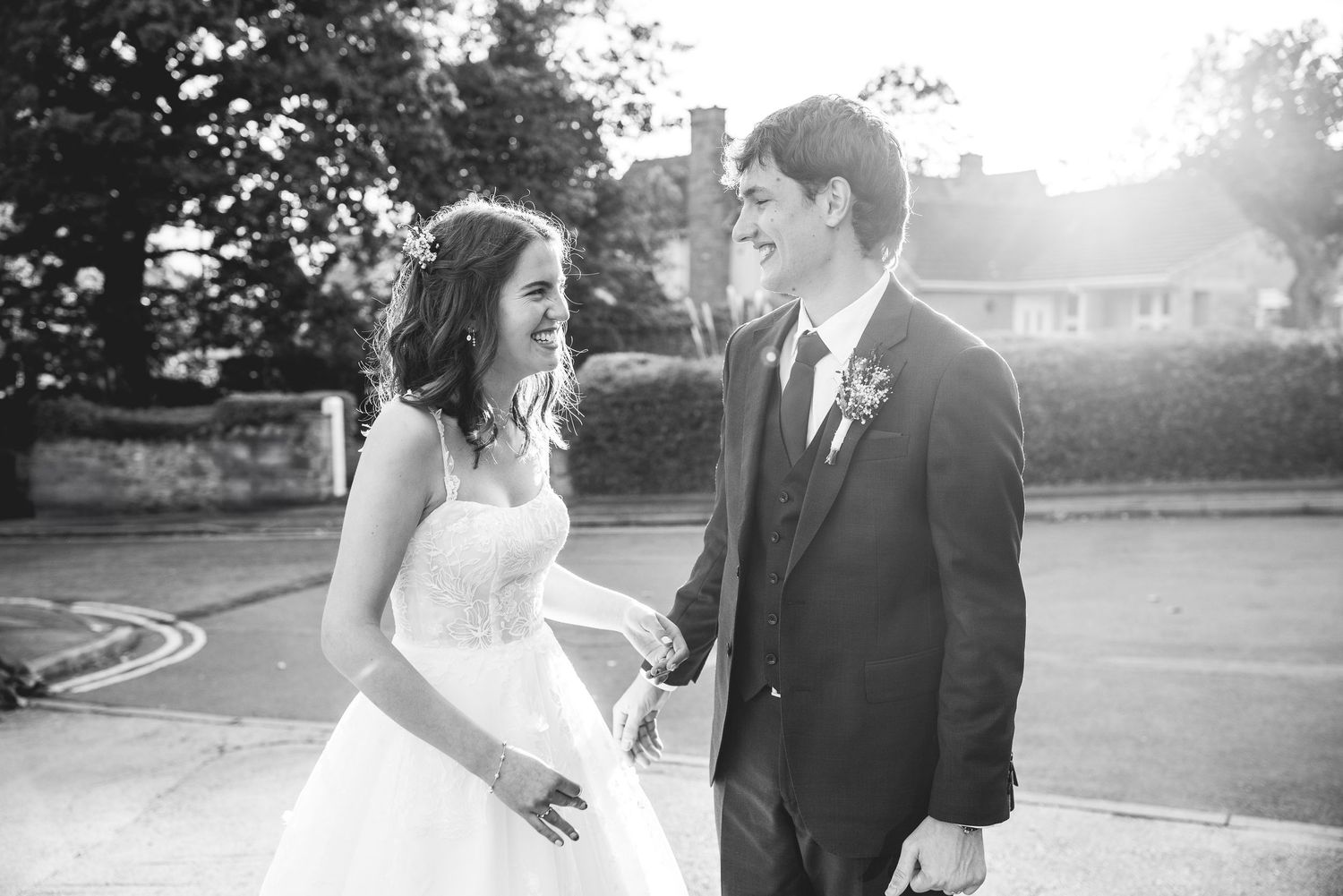 Black and white couple portrait at Whiston Manorial Barn, Rotherham Derbyshire wedding photography