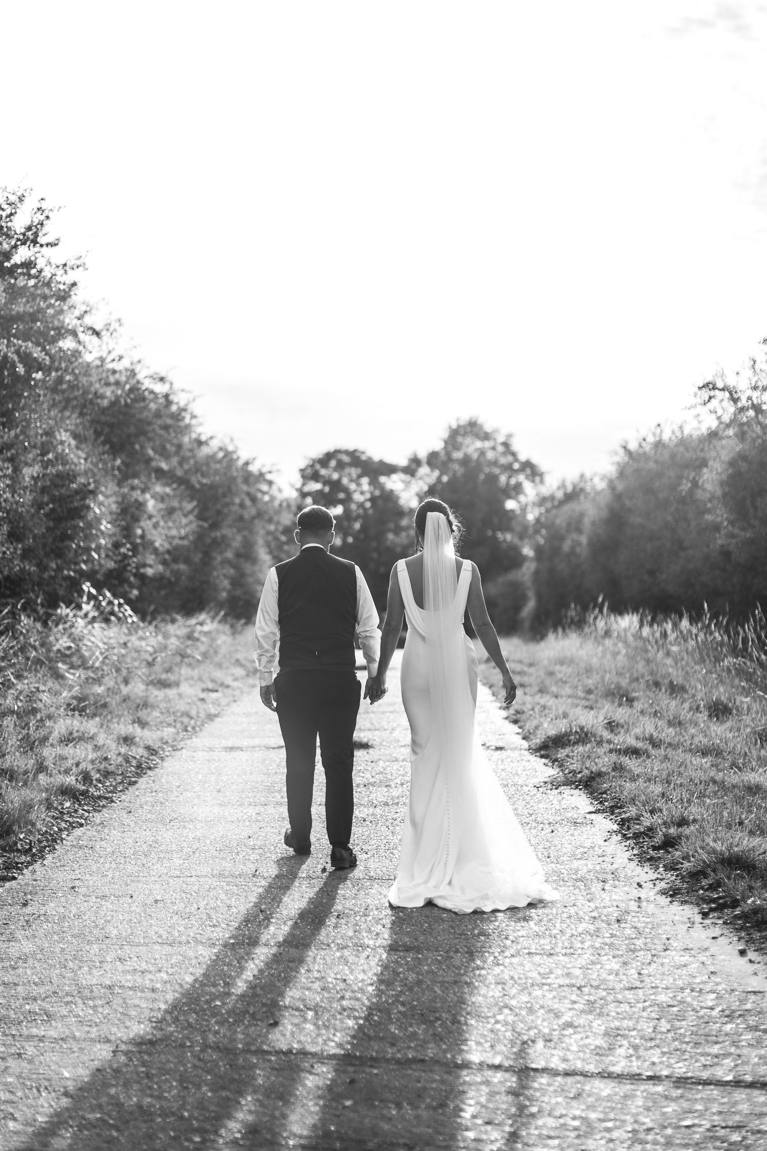 Sunset wedding portrait at Inkersall Grange Farm Newark, relaxed East Midlands barn wedding photography