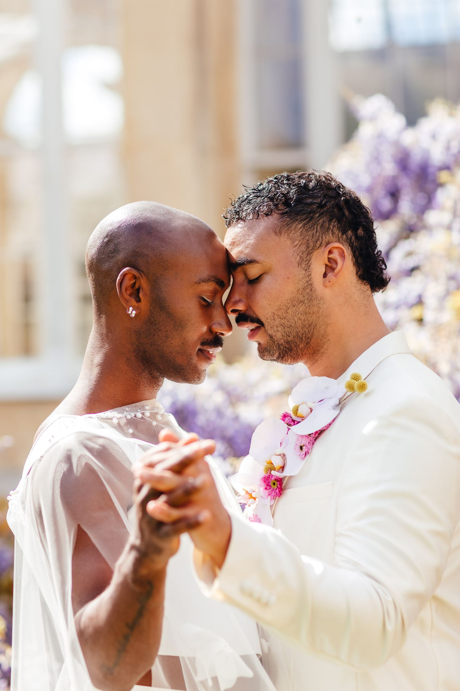 Luxury Syon Park London spring wedding photography, natural documentary couple portrait in the Great Conservatory