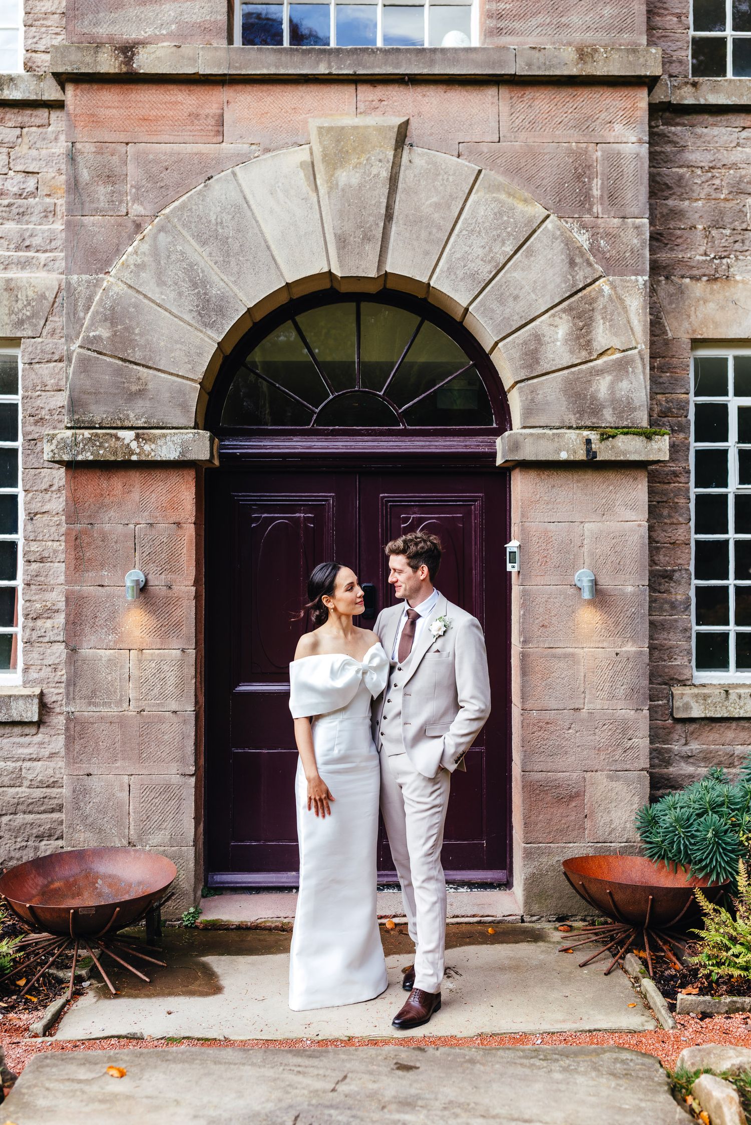 Bride and groom portrait at The Arc Peaks, Peak District wedding photography