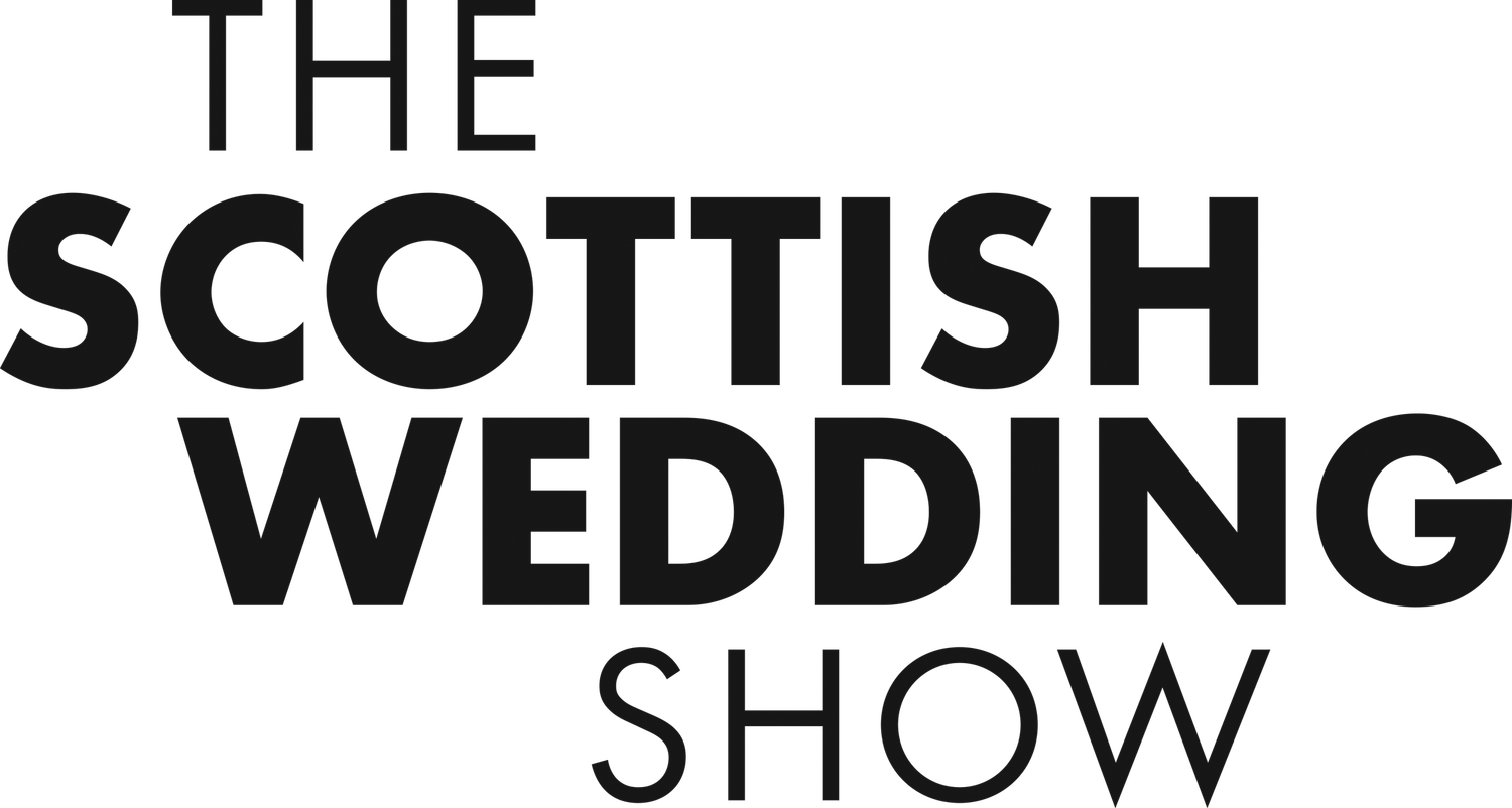 The Scottish Wedding Show logo in bold black text on a white background.