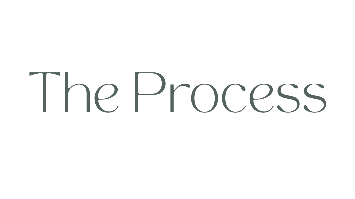 Text reading 'The Process' in an elegant serif font.