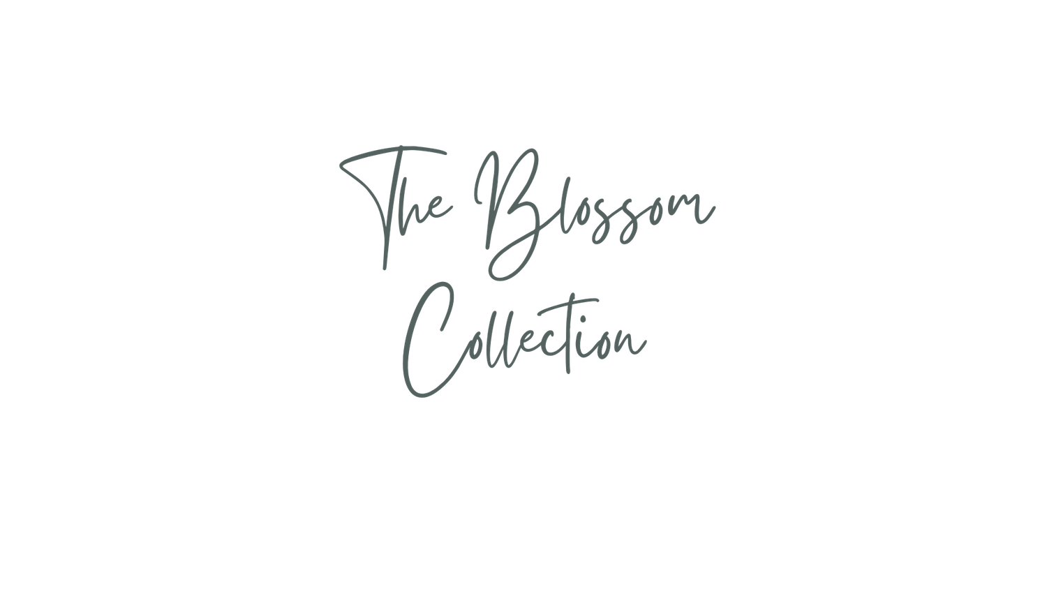 Stylish text reading 'The Blossom Collection' in an elegant handwritten font.