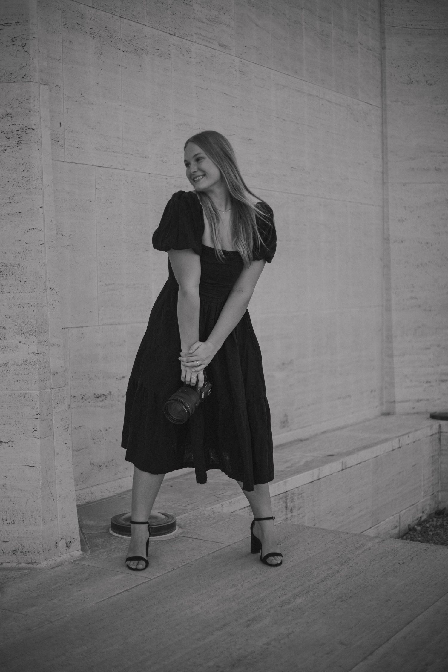 Artistic black and white photos showing dance movements and poses.