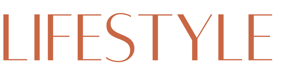 Minimalist text design showing 'LIFESTYLE' in a modern orange font.