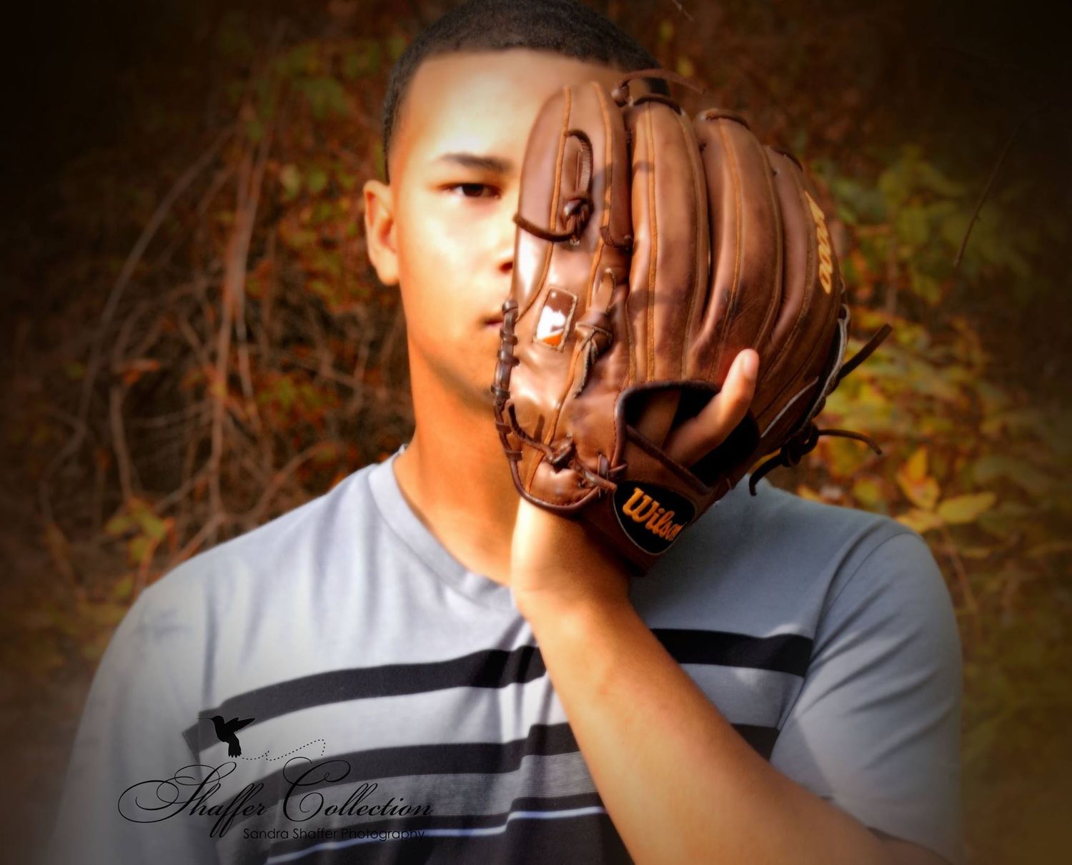 Close up of leather baseball mitt caught in motion outdoors.