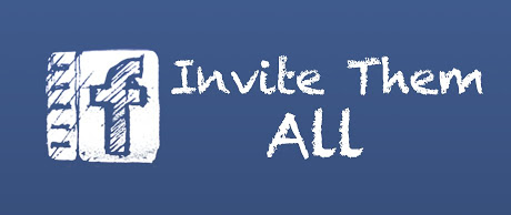 Facebook 'Invite Them All' button graphic in blue and white.