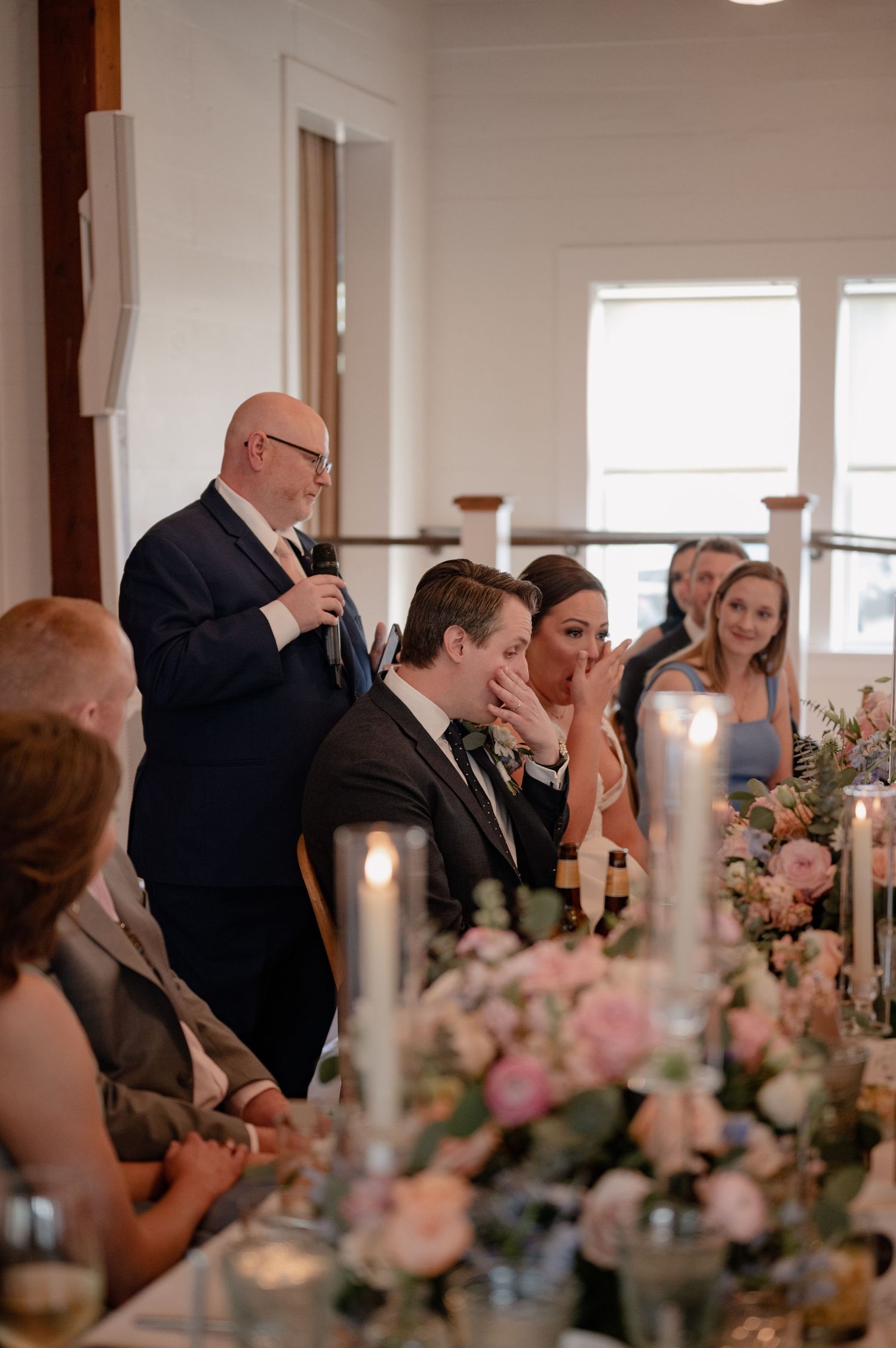 Bride's brother delivers emotional heartfelt toast at wedding reception