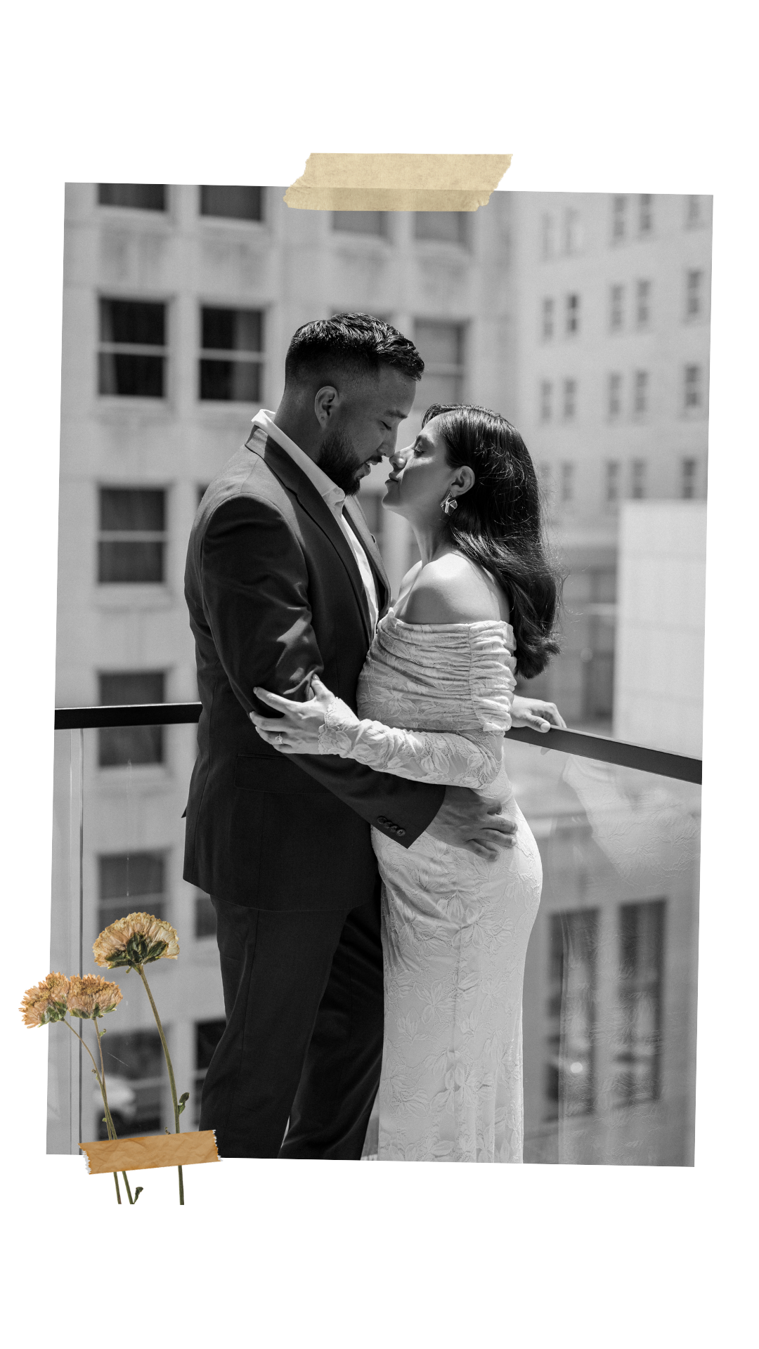 Intimate couple nearly kissing during a documentary styled engagement session in downtown Dallas, Texas