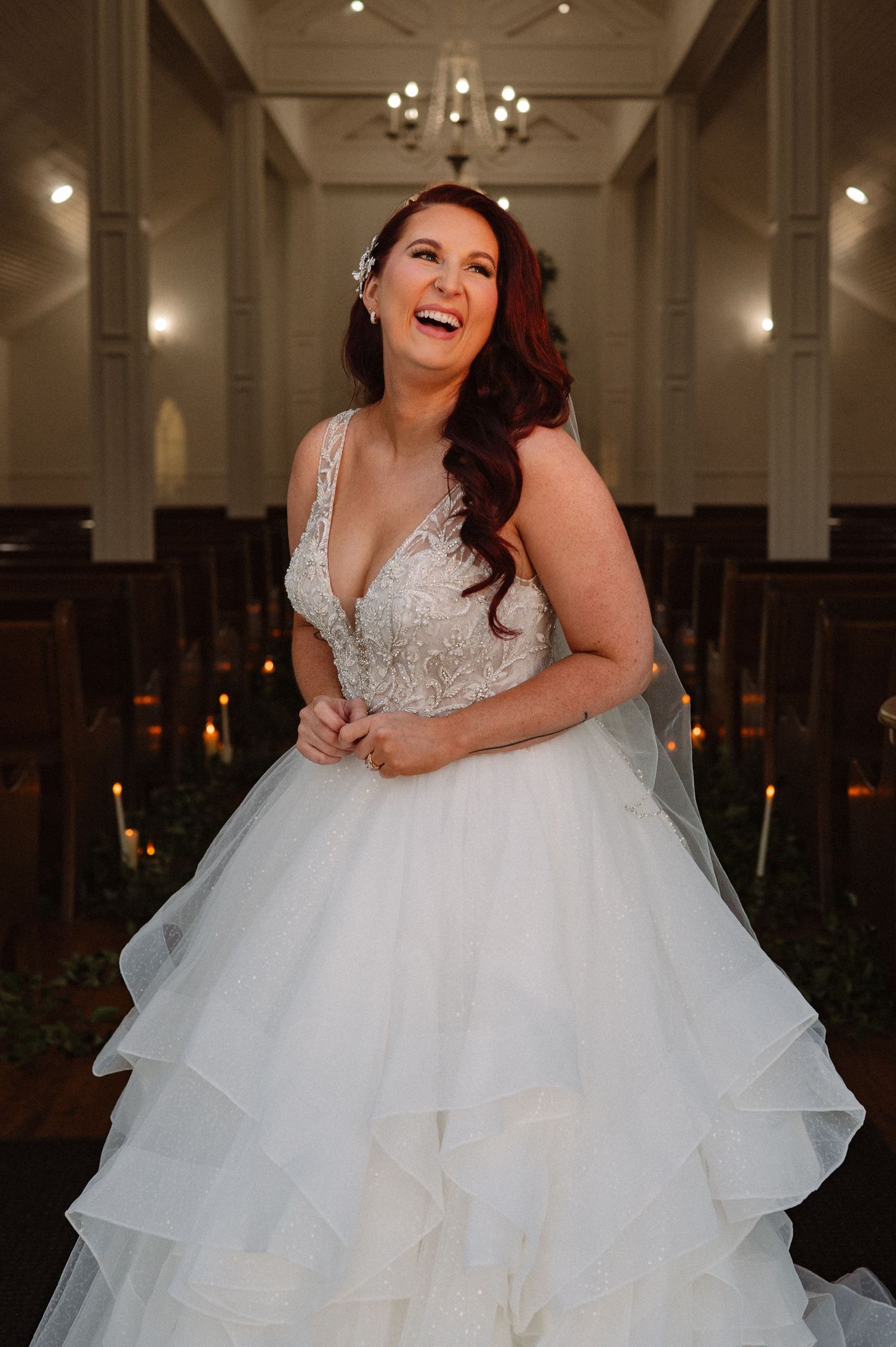Bridal portrait of a bride post wedding ceremony in Denton, Texas