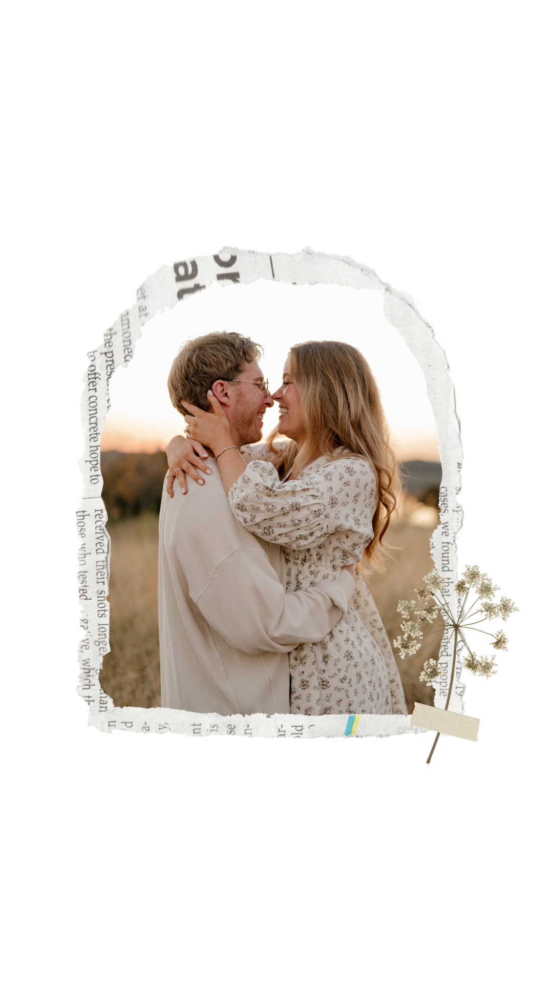Candid photo of couple intimately embracing in a field overlooking White Rock Lake during golden hour in East Dallas, Texas