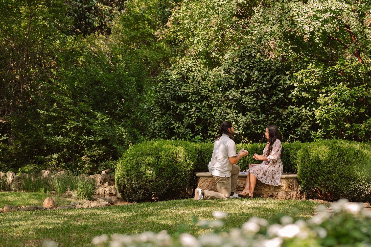 Spring wedding proposal at the Dallas Arboretum in East Dallas, Texas