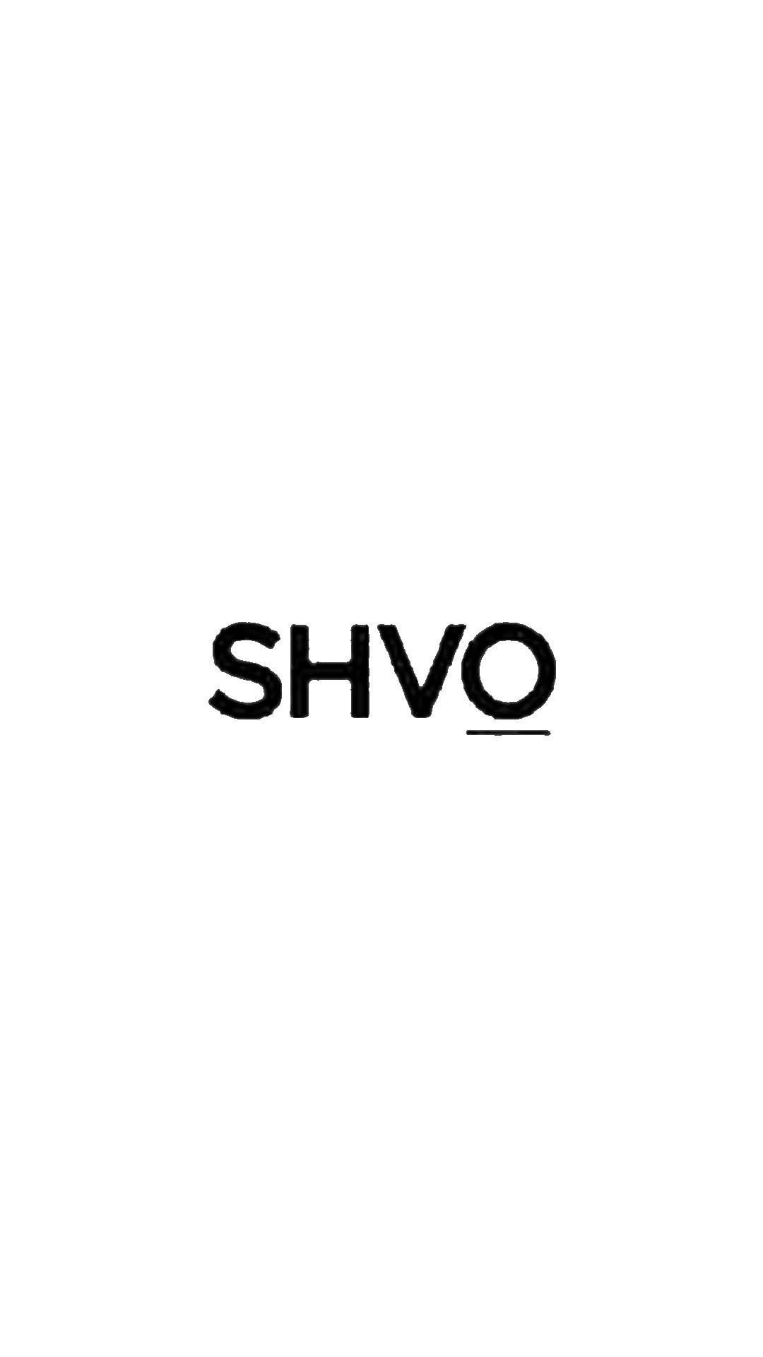 Black text SHVO logo on white background with minimalist design.