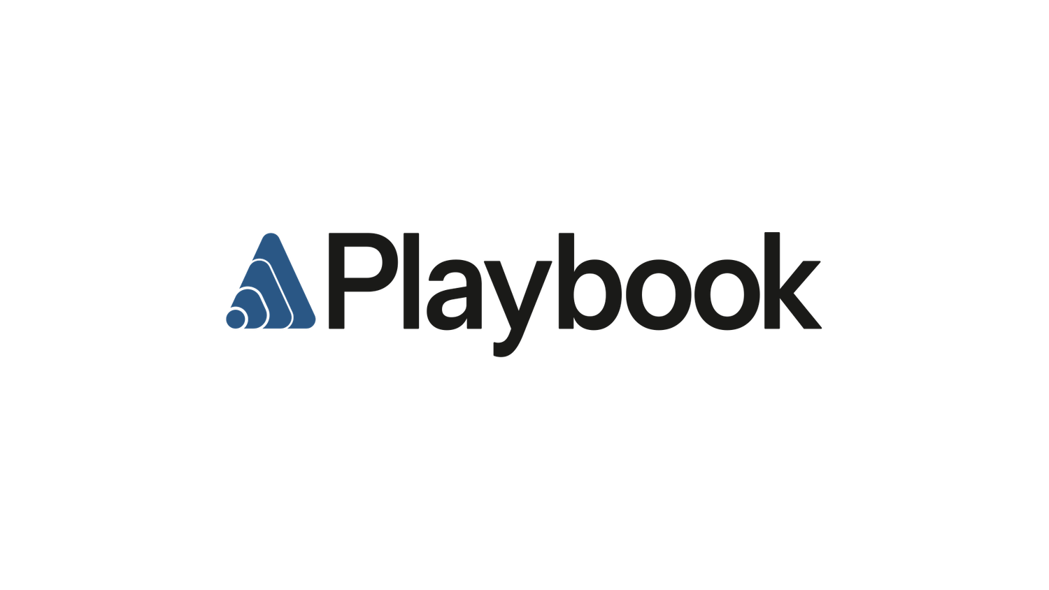 A simple black Playbook logo with a triangular icon on a white background.