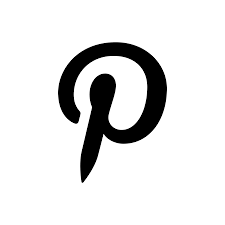 Black Pinterest logo icon featuring the iconic cursive lowercase p symbol on a white background.