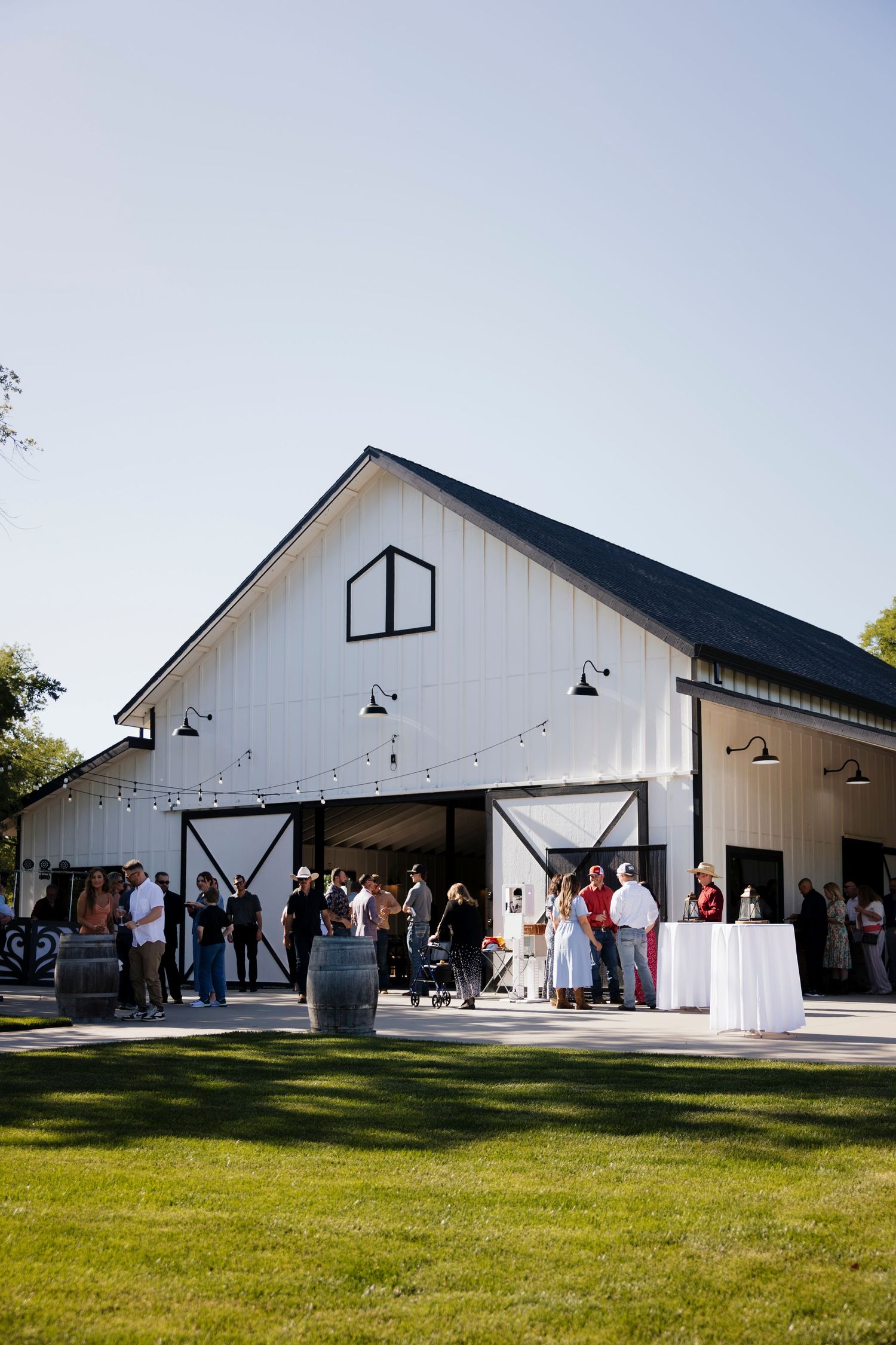 White barn wedding venue photos