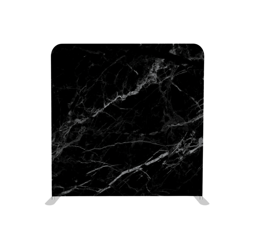 Luxurious black marble texture with striking white veins.