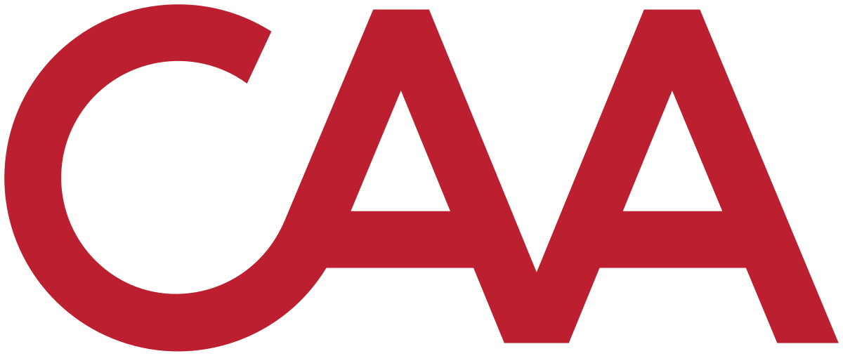 Red CAA logo featuring bold capital letters in a modern minimalist design against a white background.