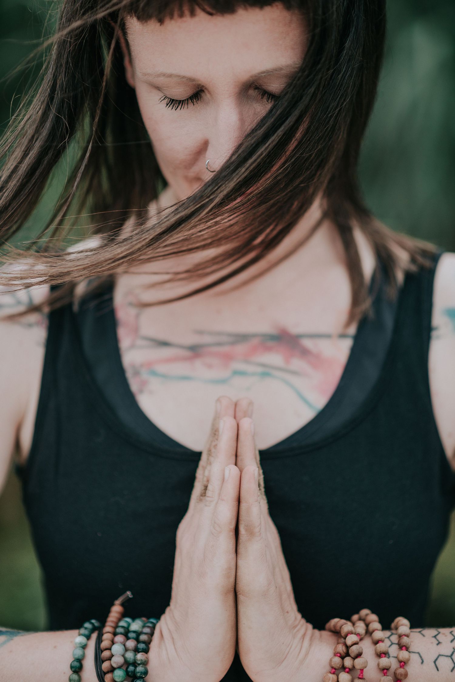 Portrait of a woman, outdoor photography session, Yoga, Hamburg