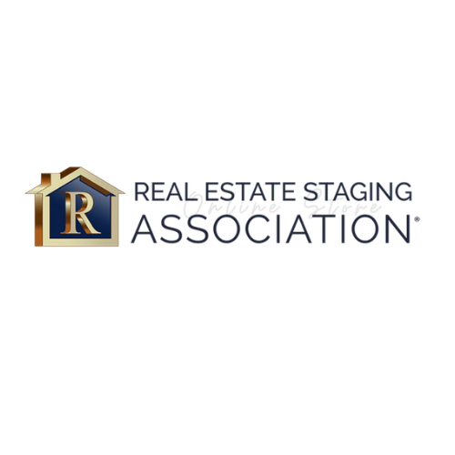 Real Estate Staging Association logo with a blue house icon and gold letter R on white background.