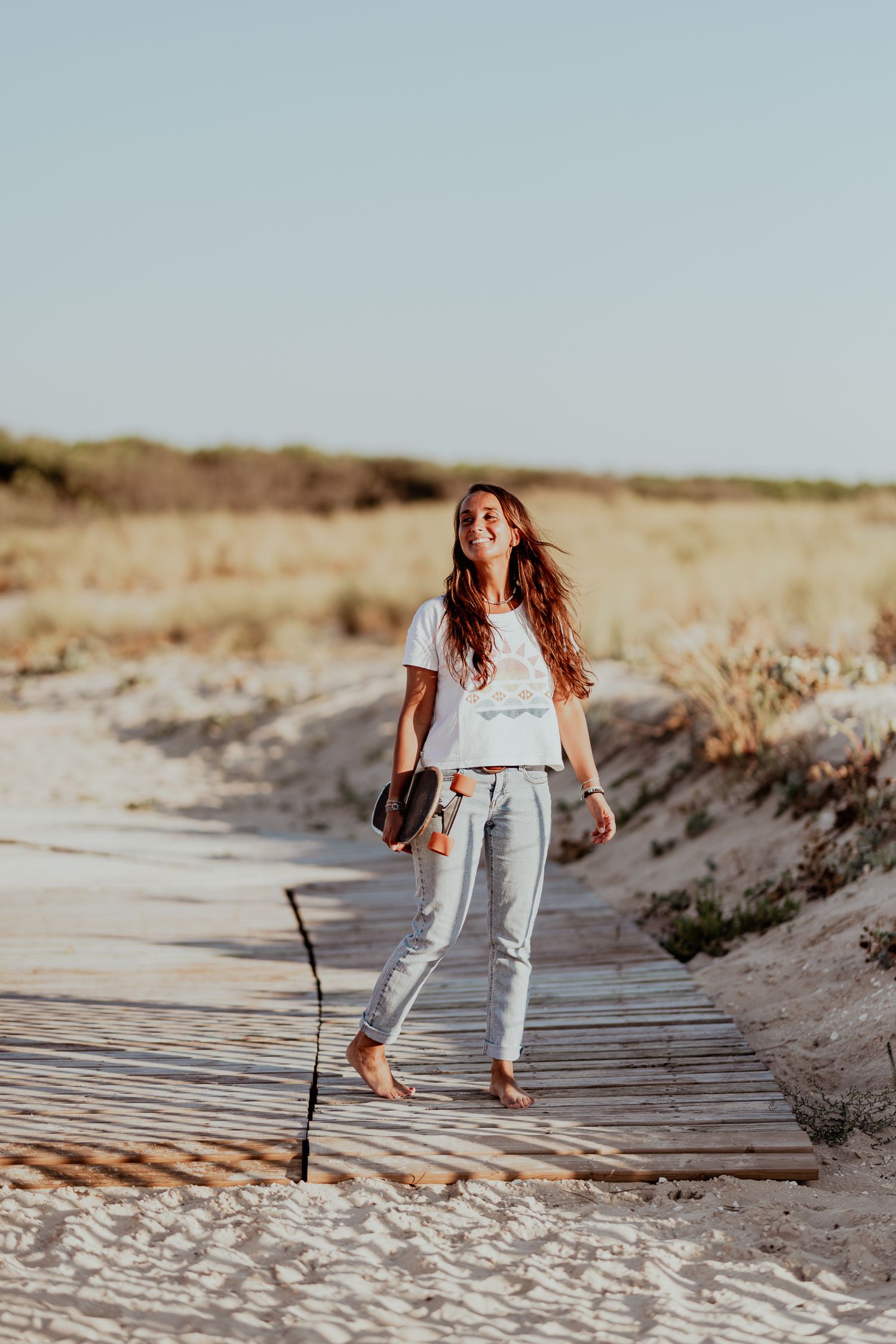 Photographie portrait au coucher de soleil à Lacanau Océan Gironde