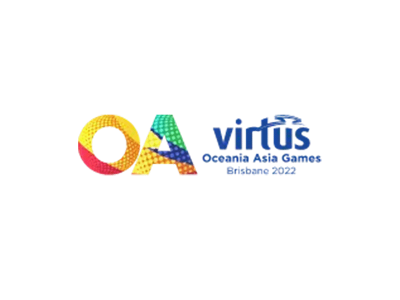 Colorful Oceania Asia Games Virtus Brisbane 2022 event logo.