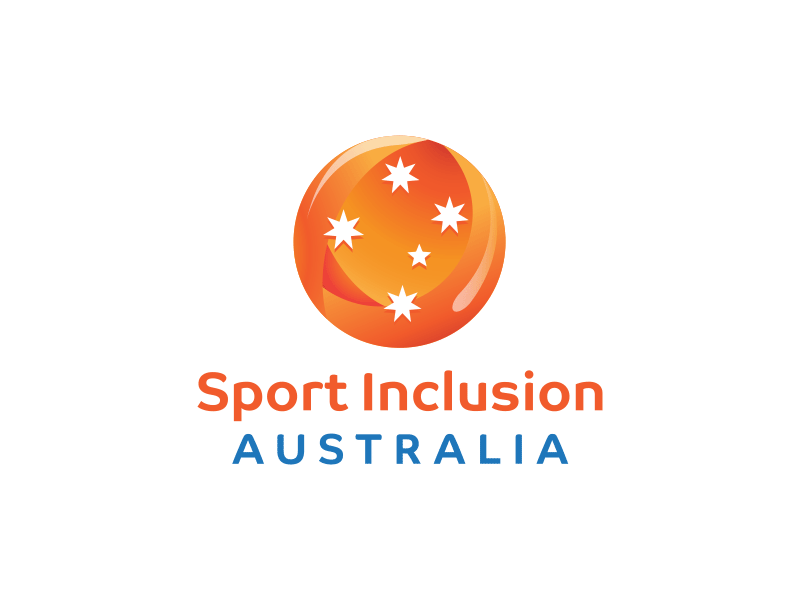 Sport Inclusion Australia logo featuring orange circle with white stars.
