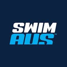 Swim AUS logo in white and blue text on navy background.