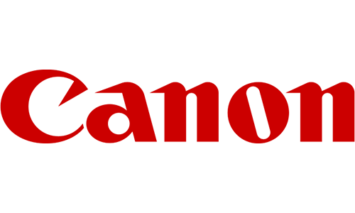 Canon logo featuring bold red lettering on a white background, representing the iconic Japanese imaging and optical products brand.