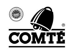 Black and white logo for Comte brand featuring a bell symbol and circular emblem design.