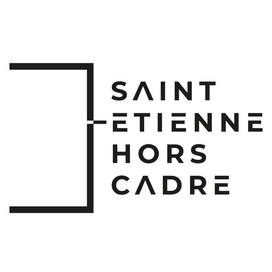Modern minimalist logo design for Saint-Etienne Hors Cadre with black geometric lines and text.