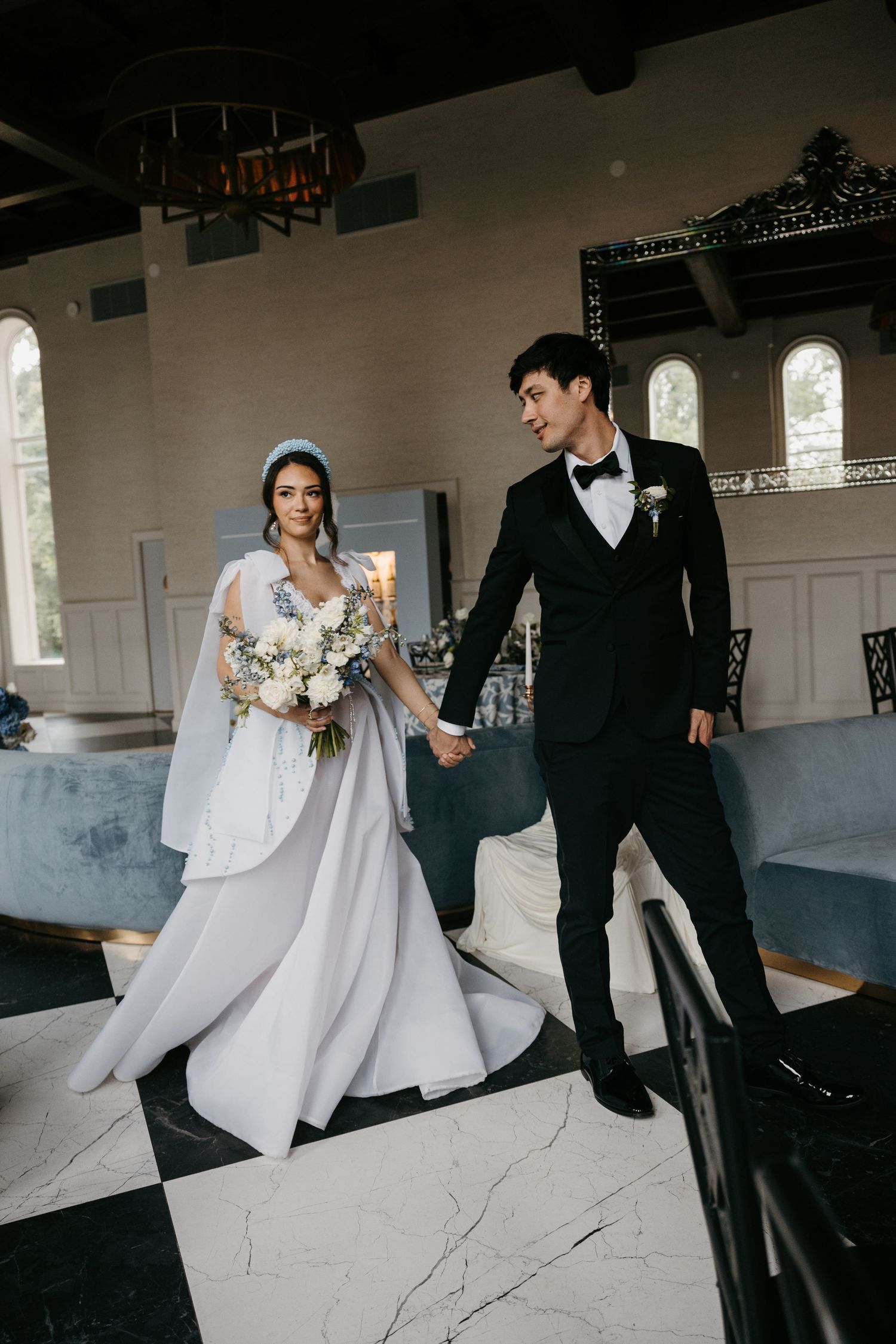 Elkins estate wedding venue. Couple during wedding, candid