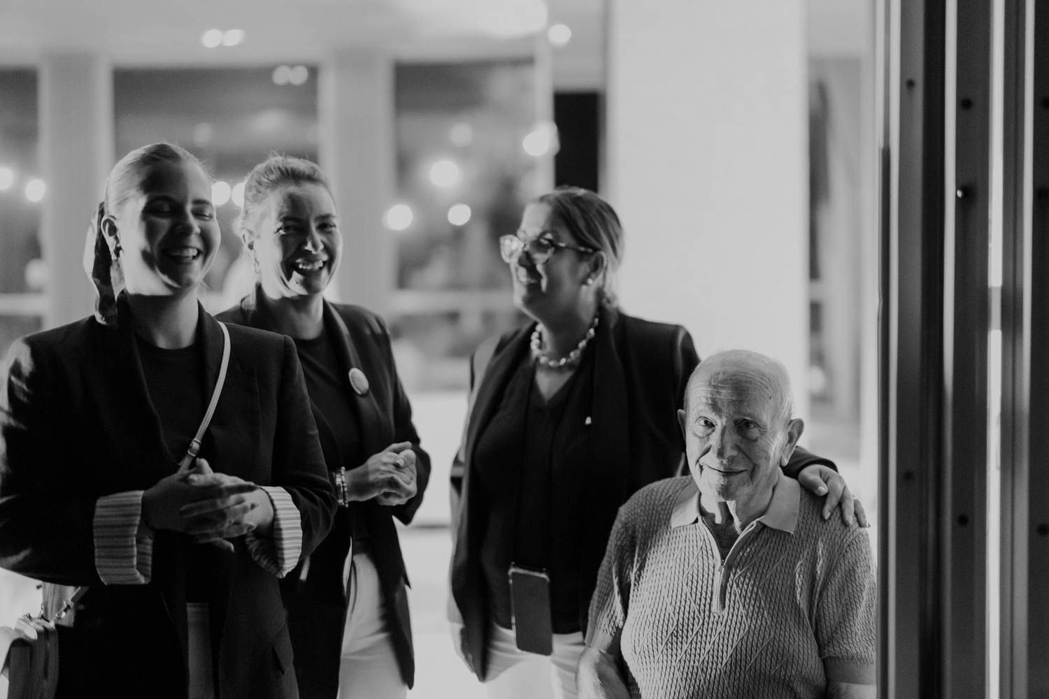 Guest portraits from a German-style wedding at Set Lounge, Portugal. Capturing real smiles and emotions at this intimate celebration.
