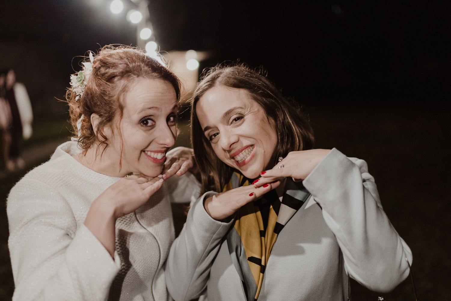 Guests sharing a joyful moment during an intimate wedding in Porto