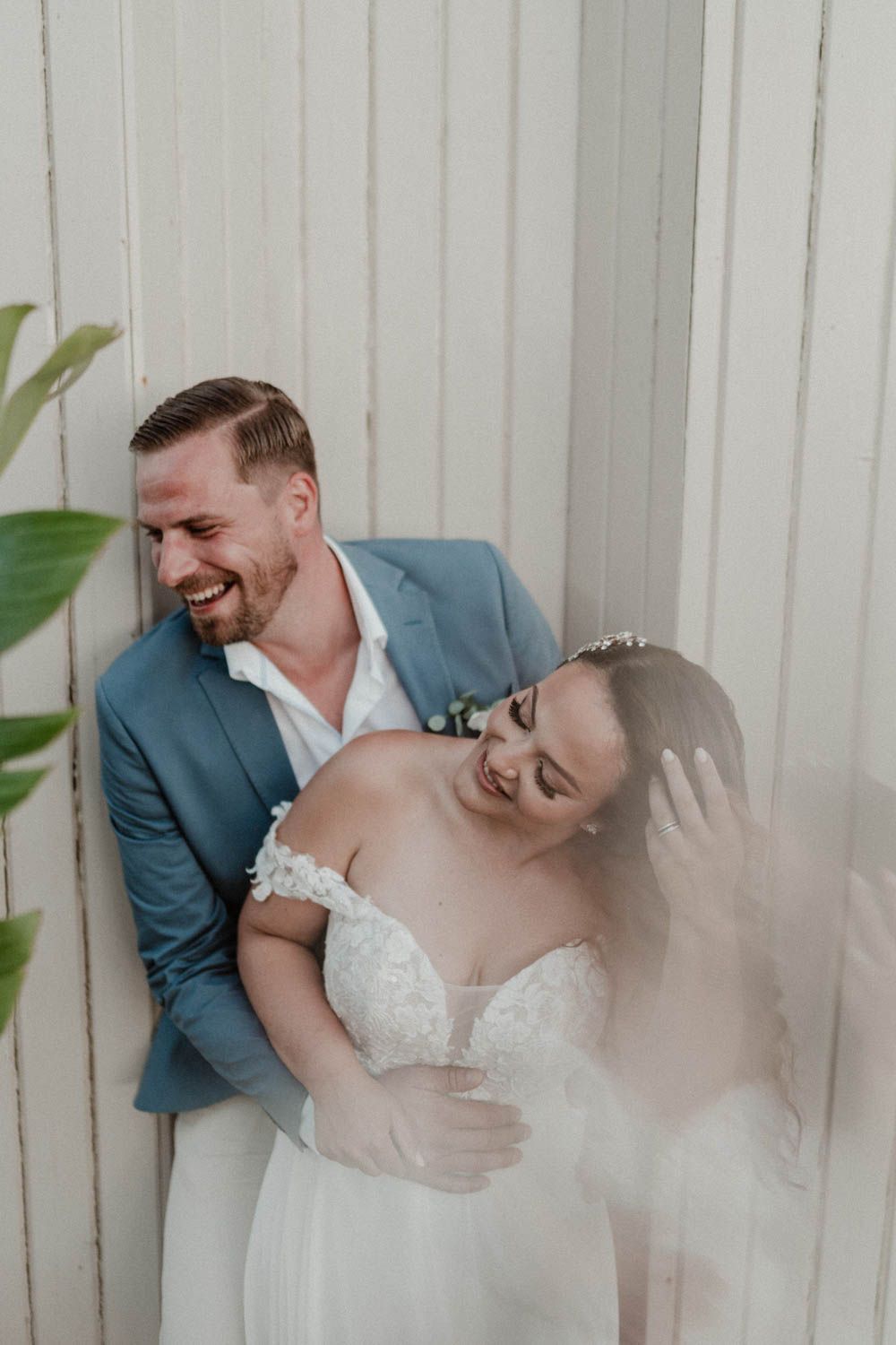 Intimate moment between the bride and groom at Set Lounge, Portugal, captured during a quiet, emotional shoot.