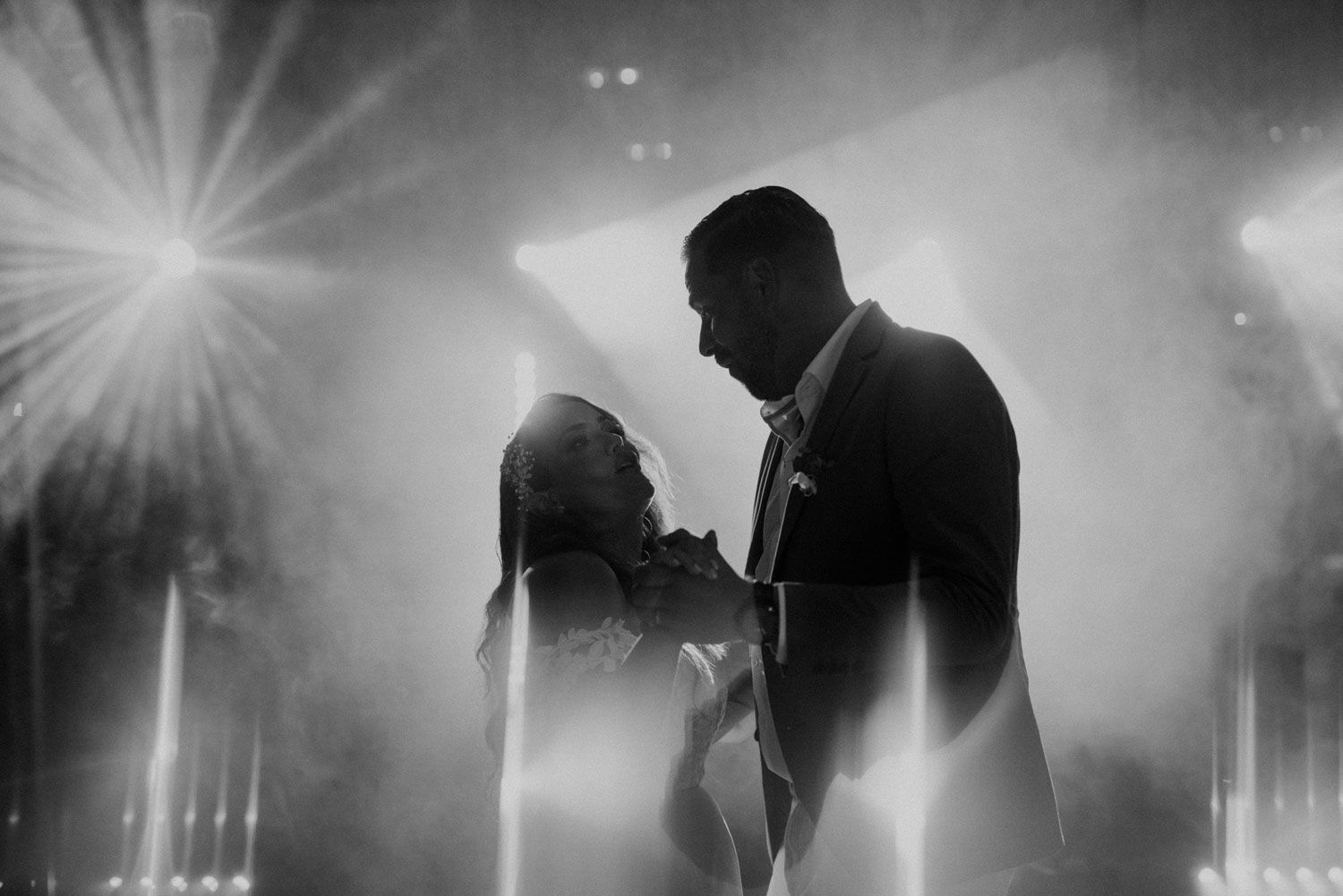 First dance at Set Lounge, Portugal. A tender, emotional moment between the bride and groom.
