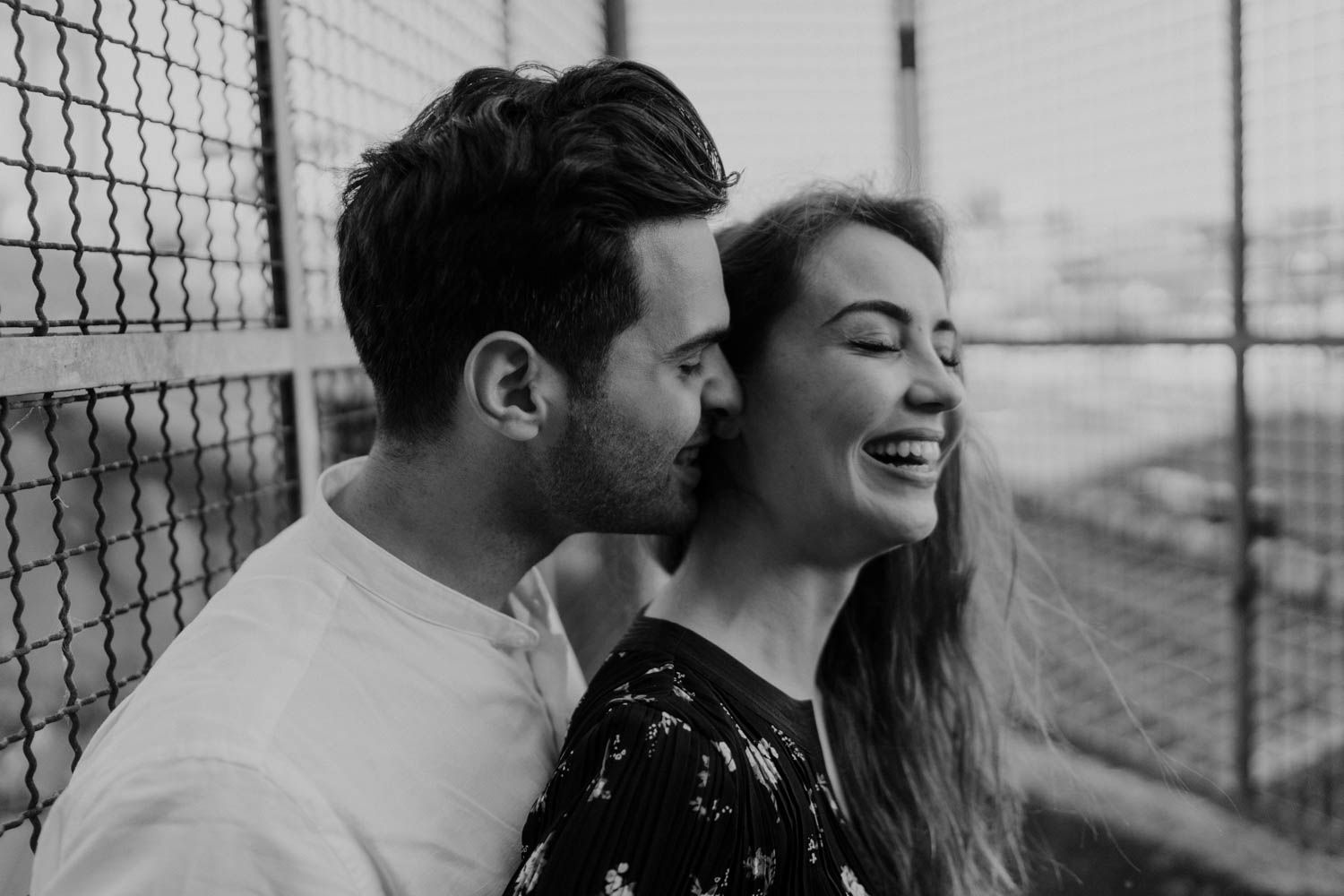 Raw and emotional couple session at sunset in Porto, Portugal