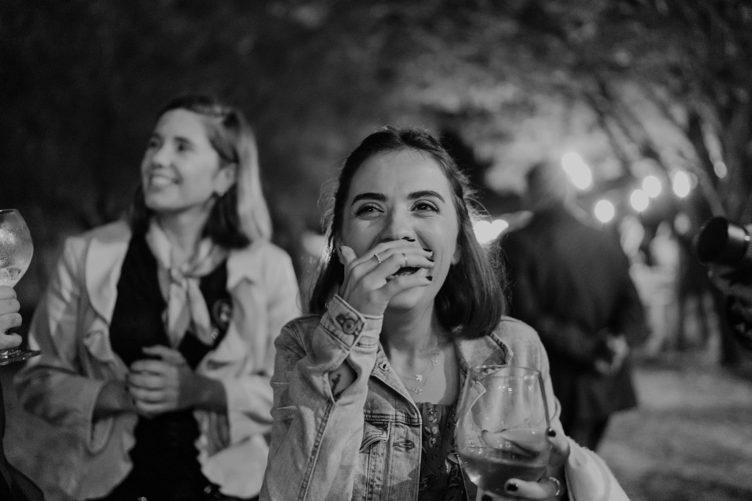 Bride speaking emotionally during an intimate wedding celebration in Porto
