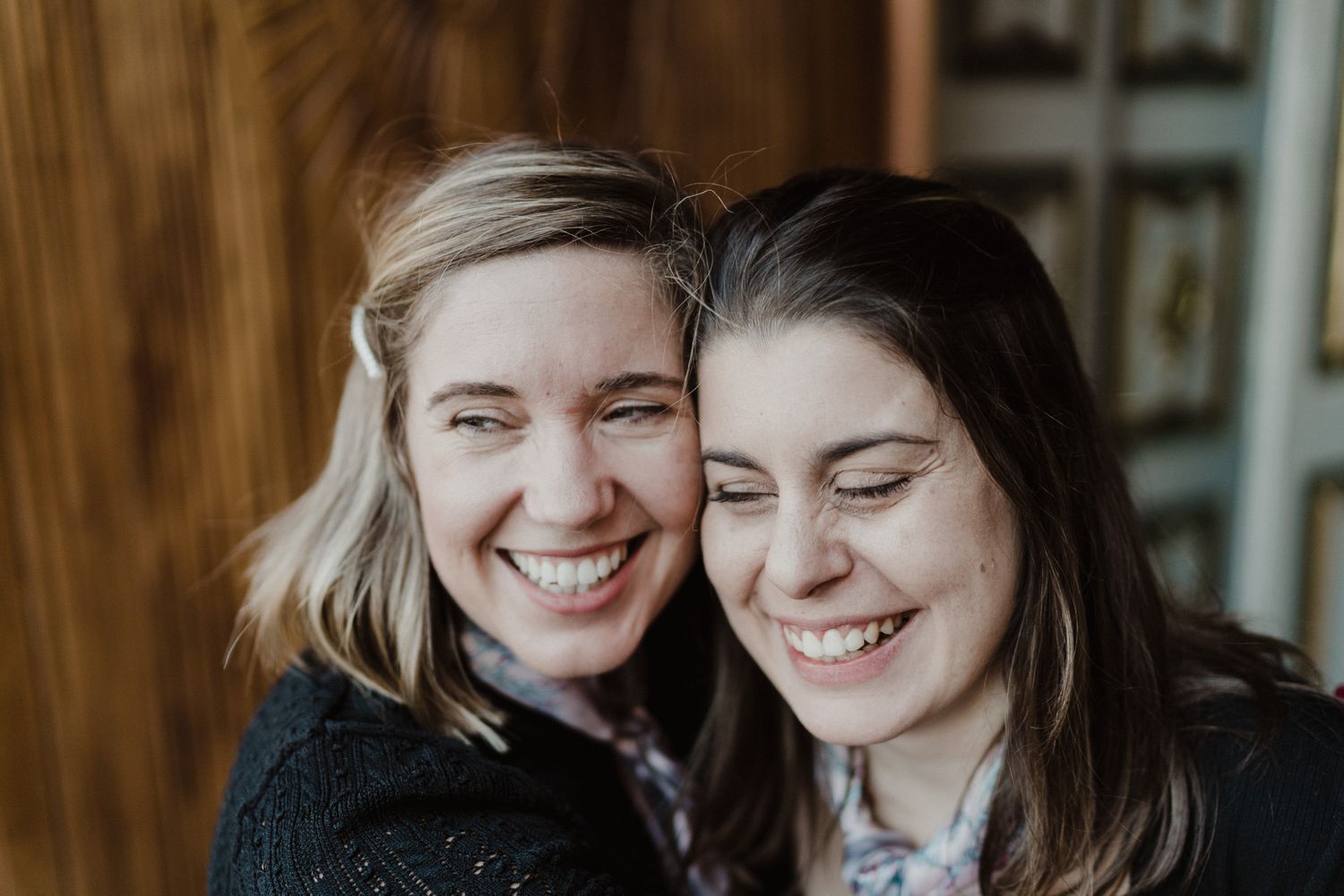 Friends smiling together during an intimate wedding celebration in Porto