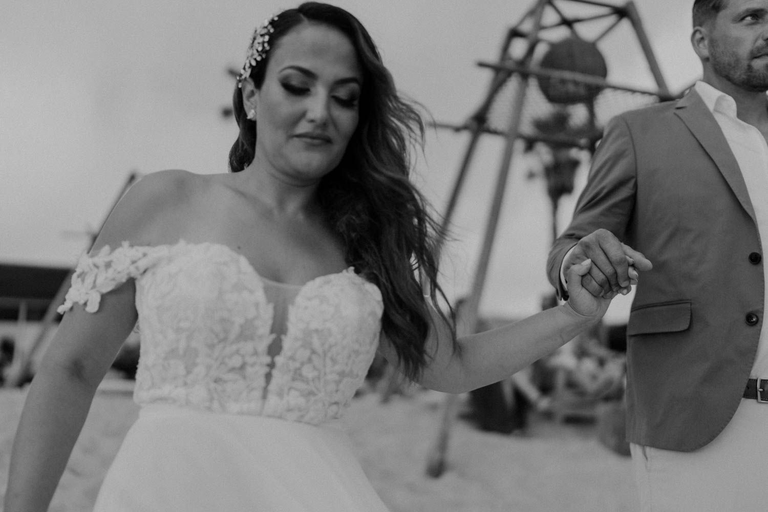 Intimate moment between the bride and groom at Set Lounge, Portugal, captured during a quiet, emotional shoot.