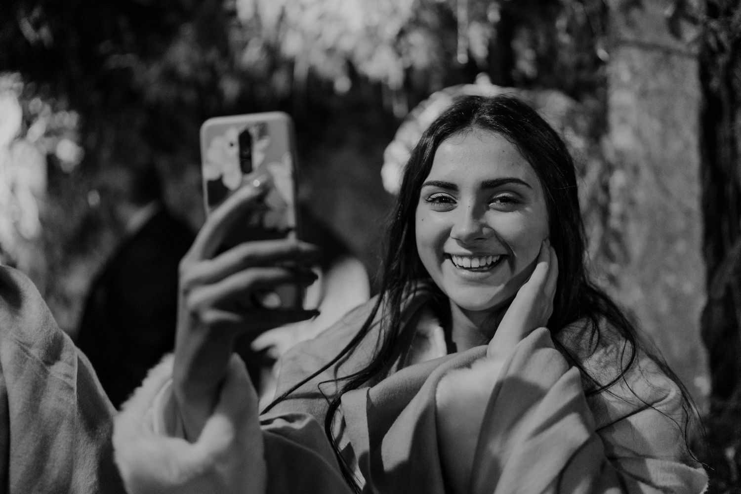Guest capturing a joyful moment during an intimate wedding in Porto