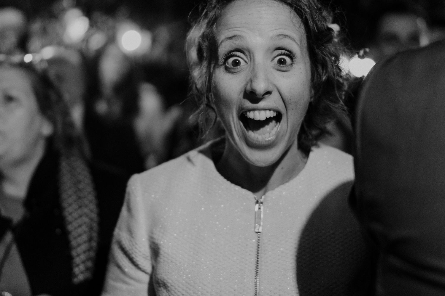 Emotional reaction from a wedding bride during an intimate Porto wedding