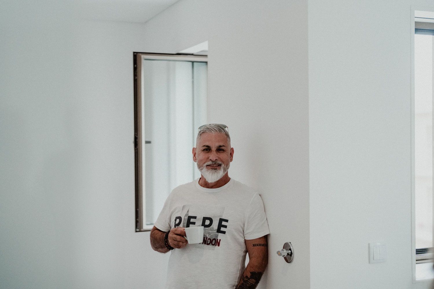 German bride getting ready at Set Lounge, Portugal. Laid-back and intimate moments captured with cinematic photography.