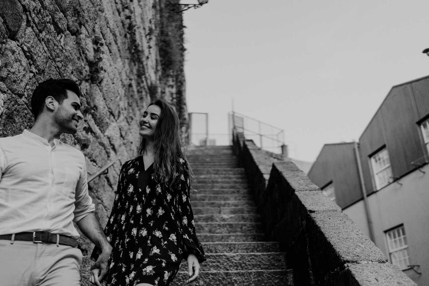 Raw and emotional couple session at sunset in Porto, Portugal