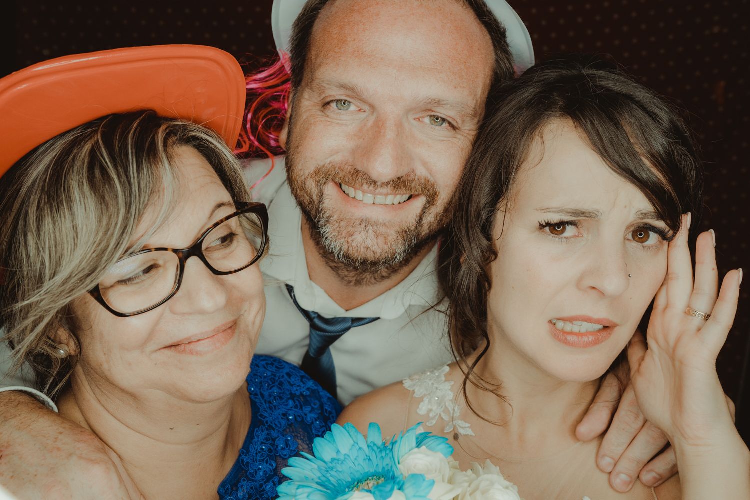 Candid photo booth moment captured by Portugal wedding photographer