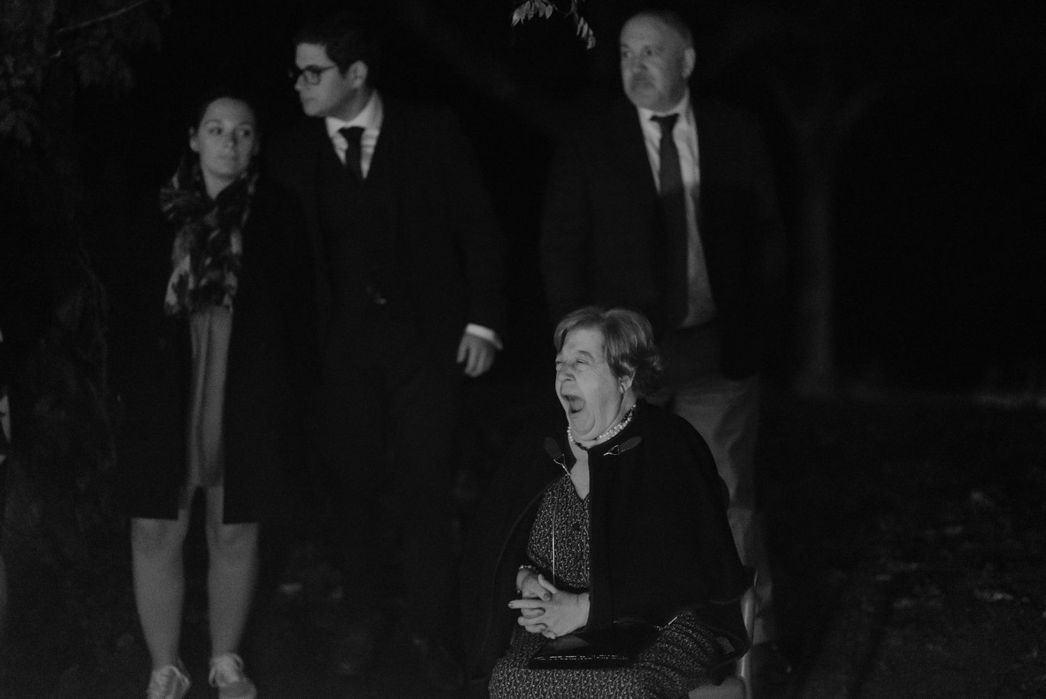 Wedding guests gathered together during an intimate celebration in Porto